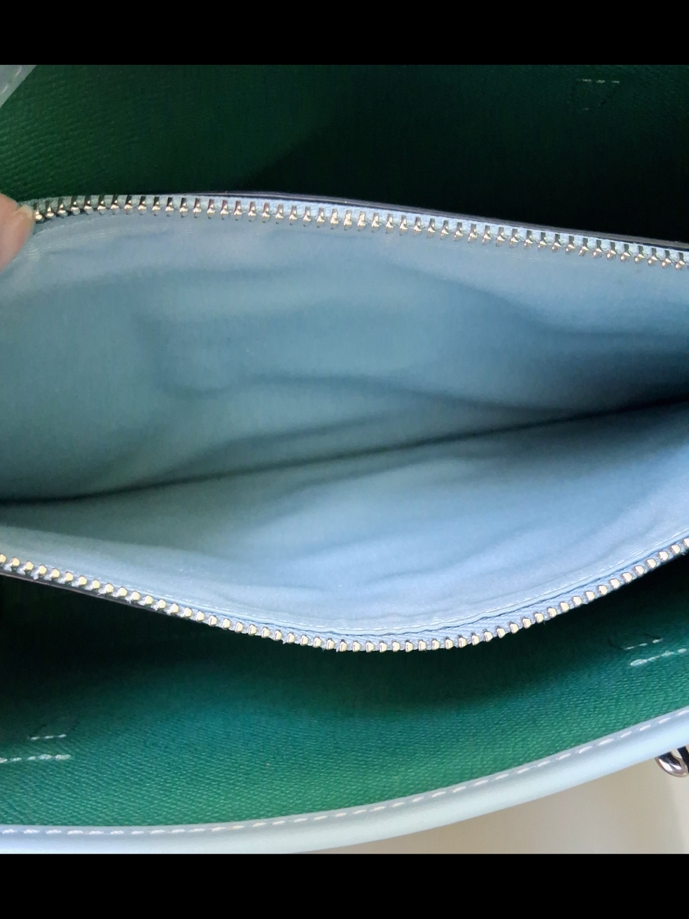 Authentic Coach Mollie Denim Color block Tote - Navy, Yellow & Light Blue - Picture 11 of 14